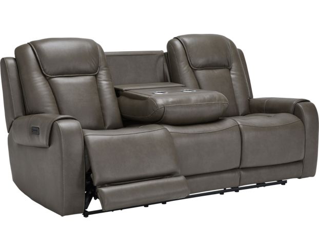 Ashley Card Player Gray Power Recline Sofa large image number 3