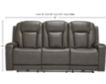 Ashley Card Player Gray Power Recline Sofa small image number 12
