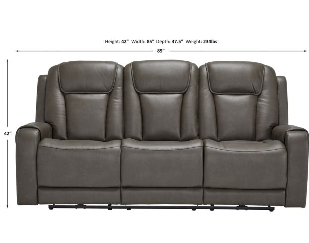 Ashley Card Player Gray Power Recline Sofa large image number 12