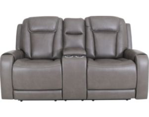 Ashley Card Player Gray Power Reclining Console Loveseat