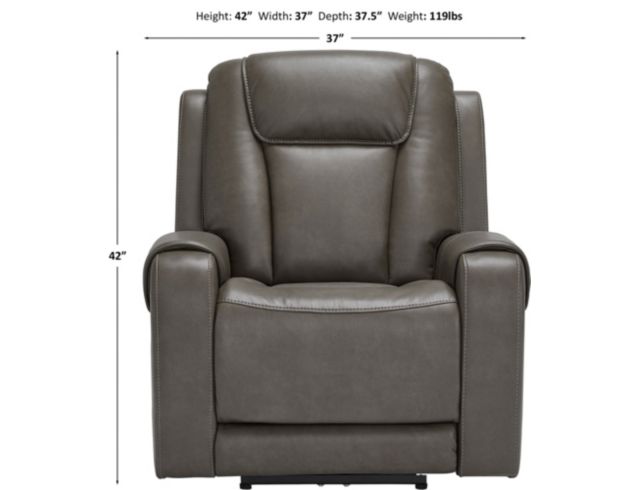 Ashley Card Player Gray Power Recliner large image number 8
