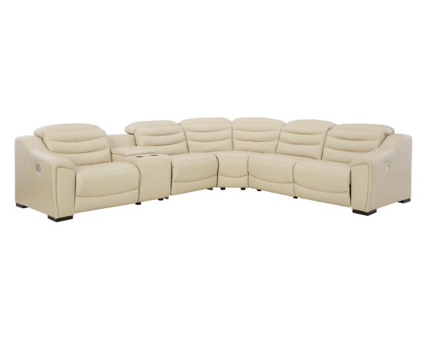 6 piece leather on sale power reclining sectional