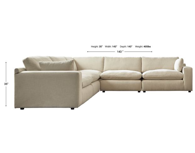 Ashley Elyza 5-Piece Linen Sectional large image number 3