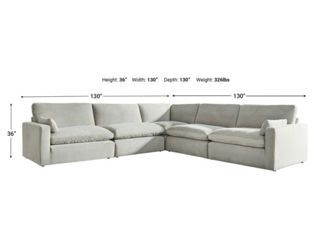 Ashley Sophie Cloud 5-Piece Sectional large image number 4