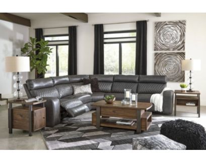 Ashley Samperstone 5-Piece Power Recliner Sectional