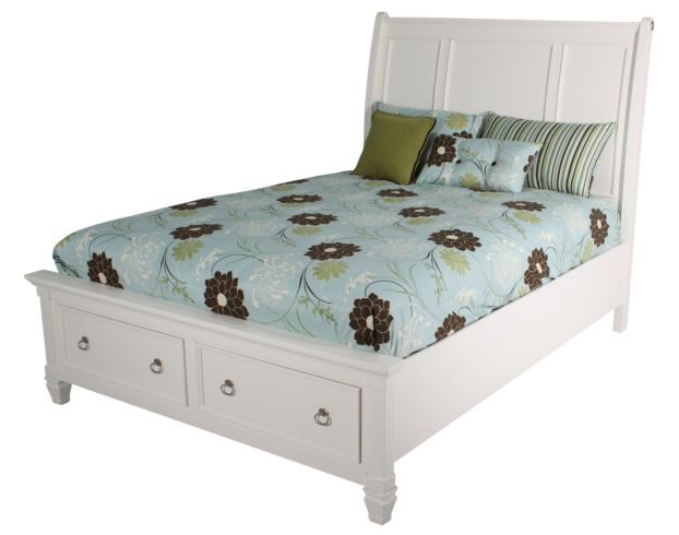Ashley Prentice White Queen Storage Bed large