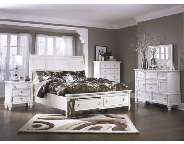 Ashley Prentice White Queen Storage Bed large image number 2