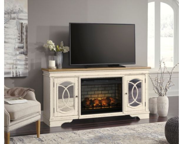 Ashley Realyn TV Stand with Electric Fireplace large image number 2