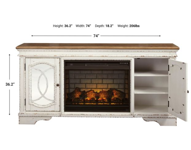 Ashley Realyn Media Console with Electric Fireplace large image number 3