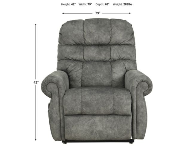 Ashley Mopton Gray Power Lift Recliner large image number 7