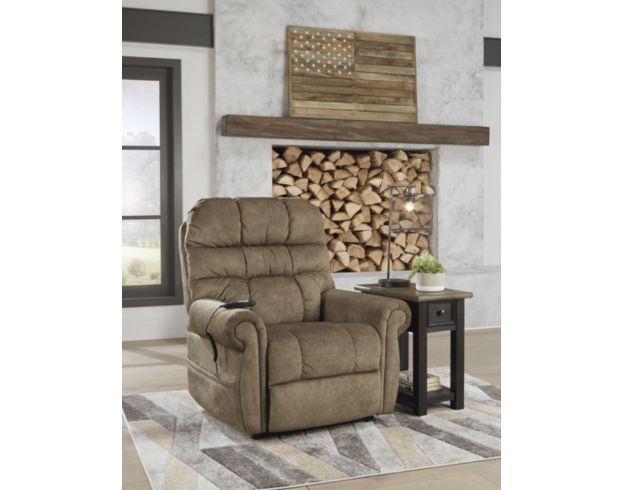 Ashley Mopton Brown Power Lift Recliner large image number 2