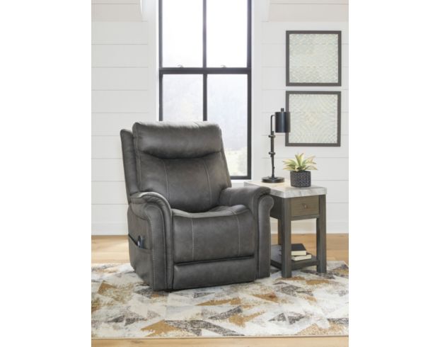 Gray power lift online recliner