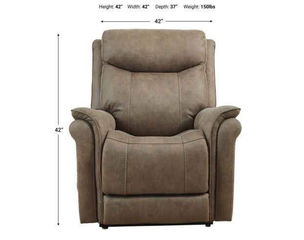 Ashley Lorreze Brown Power Lift Recliner large image number 8