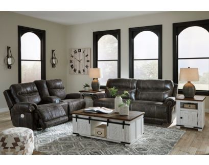 Ashley Grearview Gray Power Reclining Sofa