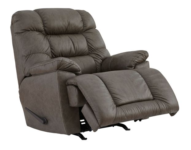 Ashley Renbuen Gray Leather Rocker Recliner large image number 3