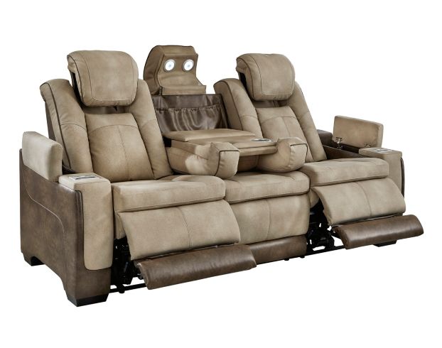 Ashley Next-Gen Sand Power Reclining Sofa with Drop Down Table large image number 3