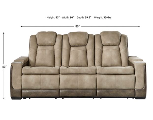 Ashley Next-Gen Sand Power Reclining Sofa with Drop Down Table large image number 8