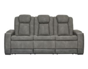 Ashley Next-Gen Gray Power Reclining Sofa with Drop Down Table