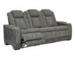 Ashley Next-Gen Gray Power Sofa with Drop Down Table small image number 3