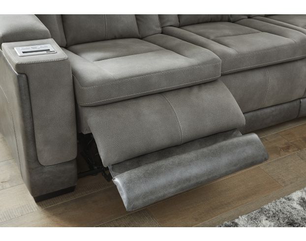 Ashley Next-Gen Gray Power Sofa with Drop Down Table large image number 7