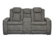 Ashley Next-Gen Gray Power Headrest Console Loveseat small image number 1