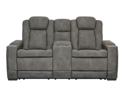 Ashley Next-Gen Gray Power Reclining Loveseat with Console