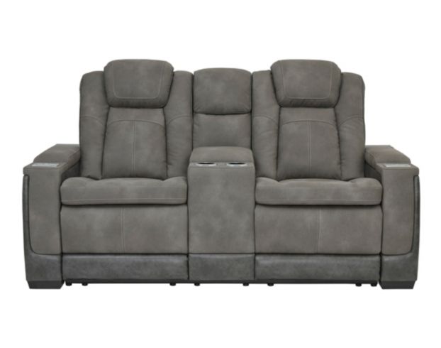 Ashley Next-Gen Gray Power Reclining Loveseat with Console large image number 1