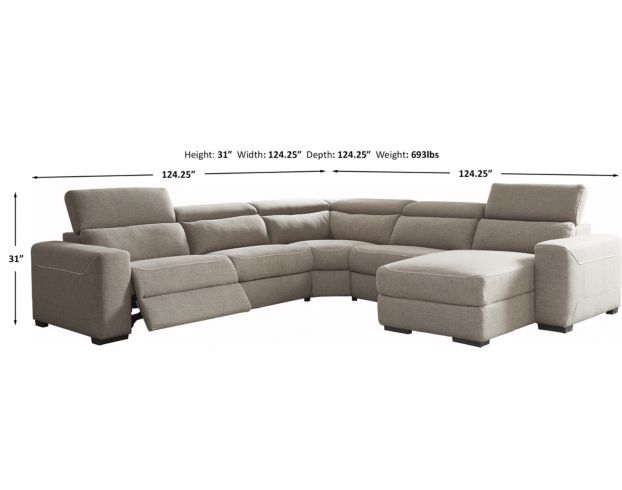 Ashley Mabton 5-Piece Power Sectional with Right Chaise large image number 11