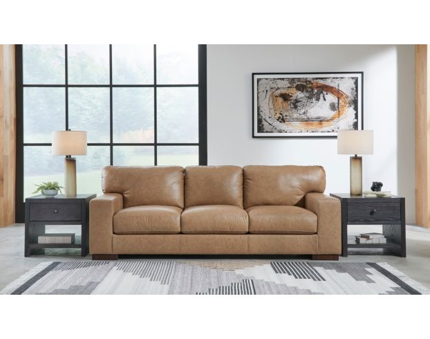 Ashley Lombardia Tumbleweed Leather Sofa | Homemakers