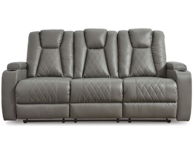 Ashley Mancin Gray Reclining Sofa with Drop Down Table large image number 1
