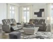 Ashley Mancin Gray Reclining Sofa with Drop Down Table small image number 2