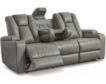 Ashley Mancin Gray Reclining Sofa with Drop Down Table small image number 3