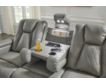 Ashley Mancin Gray Reclining Sofa with Drop Down Table small image number 6