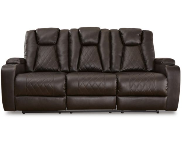 Ashley Mancin Brown Reclining Sofa with Drop Down Table large image number 1