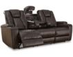 Ashley Mancin Brown Reclining Sofa with Drop Down Table small image number 3