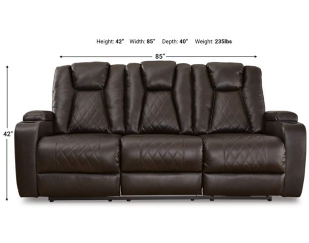 Ashley Mancin Brown Reclining Sofa with Drop Down Table large image number 8