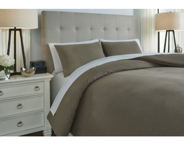 Ashley Eilena Taupe 3-Piece Queen Comforter Set large image number 4
