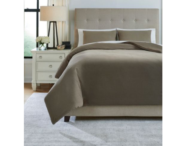 Ashley Eilena Taupe 3-Piece King Comforter Set large image number 3