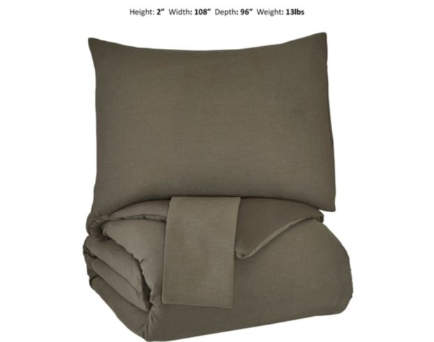 Ashley Eilena Taupe 3-Piece King Comforter Set large image number 5