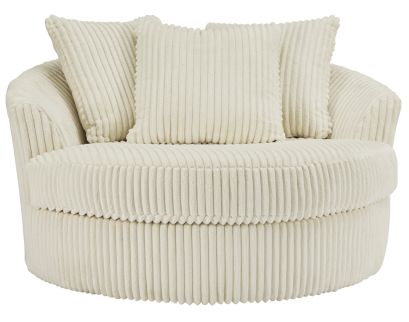 Ashley Lindyn Oversized Ivory Swivel Chair