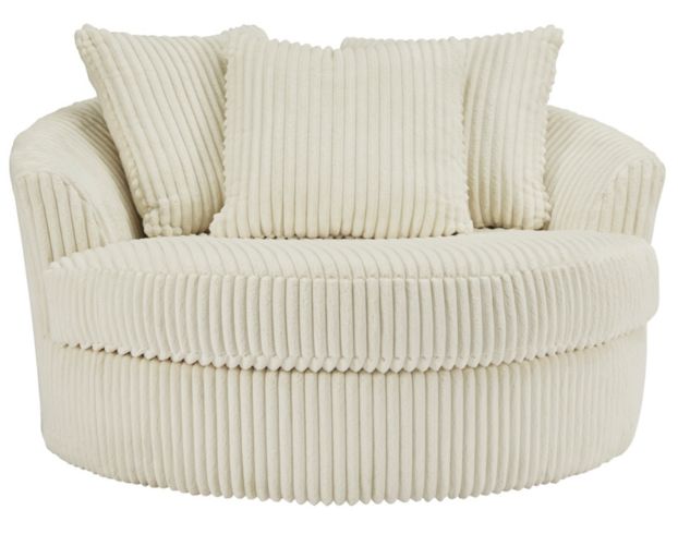 Ashley Lindyn Oversized Ivory Swivel Chair large image number 1