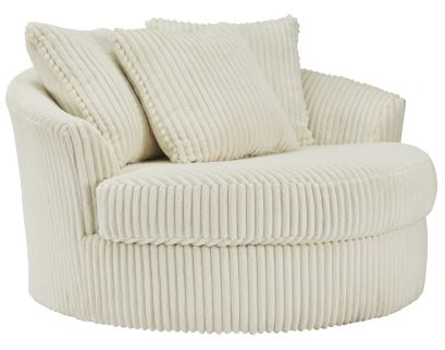 Ashley Lindyn Oversized Ivory Swivel Chair