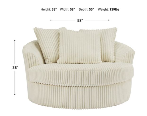 Ashley Lindyn Oversized Ivory Swivel Chair Homemakers