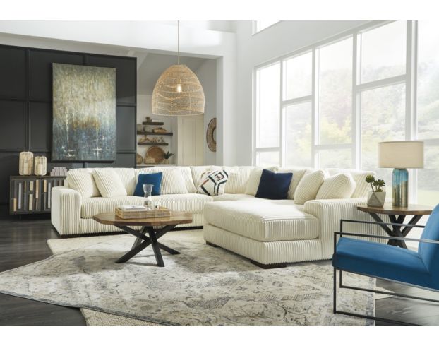 Ashley Lindyn Ivory 5-Piece Sectional with Right Chaise large image number 20