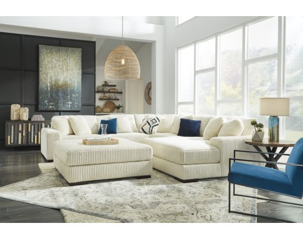 Ashley Lindyn Ivory 5-Piece Sectional with Right Chaise large image number 21