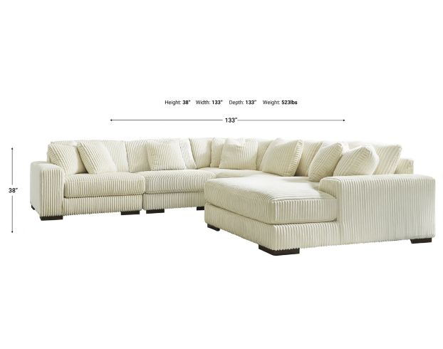 Ashley Lindyn Ivory 5-Piece Sectional with Right Chaise large image number 22
