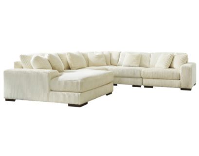 Ashley Lindyn Ivory 5-Piece Sectional with Left Chaise