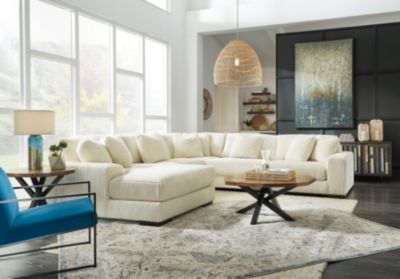 Ashley Lindyn Ivory 5-Piece Sectional With Left Chaise