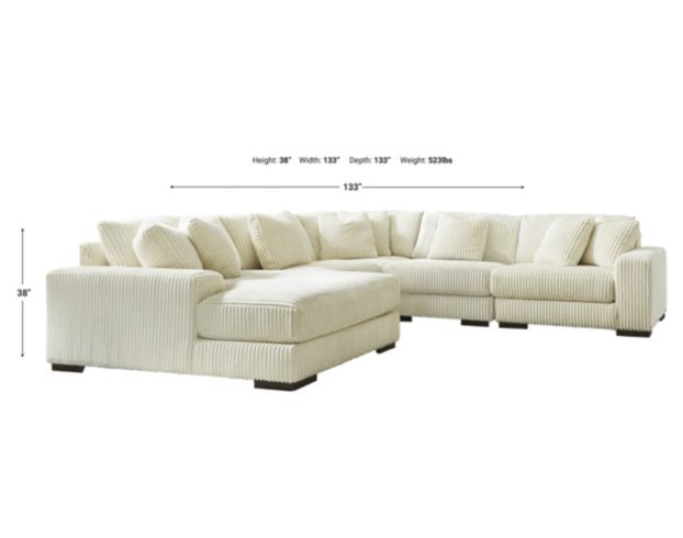 Ashley Lindyn Ivory 5-Piece Sectional with Left Chaise large image number 19