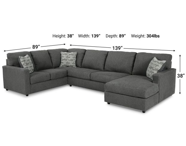 Ashley Edenfield Gray 3-Piece Sectional with Right Chaise large image number 10